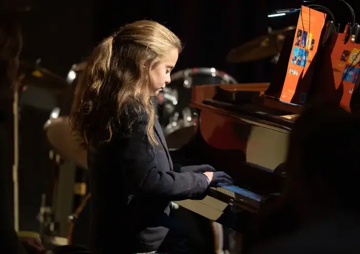 Girl playing piano