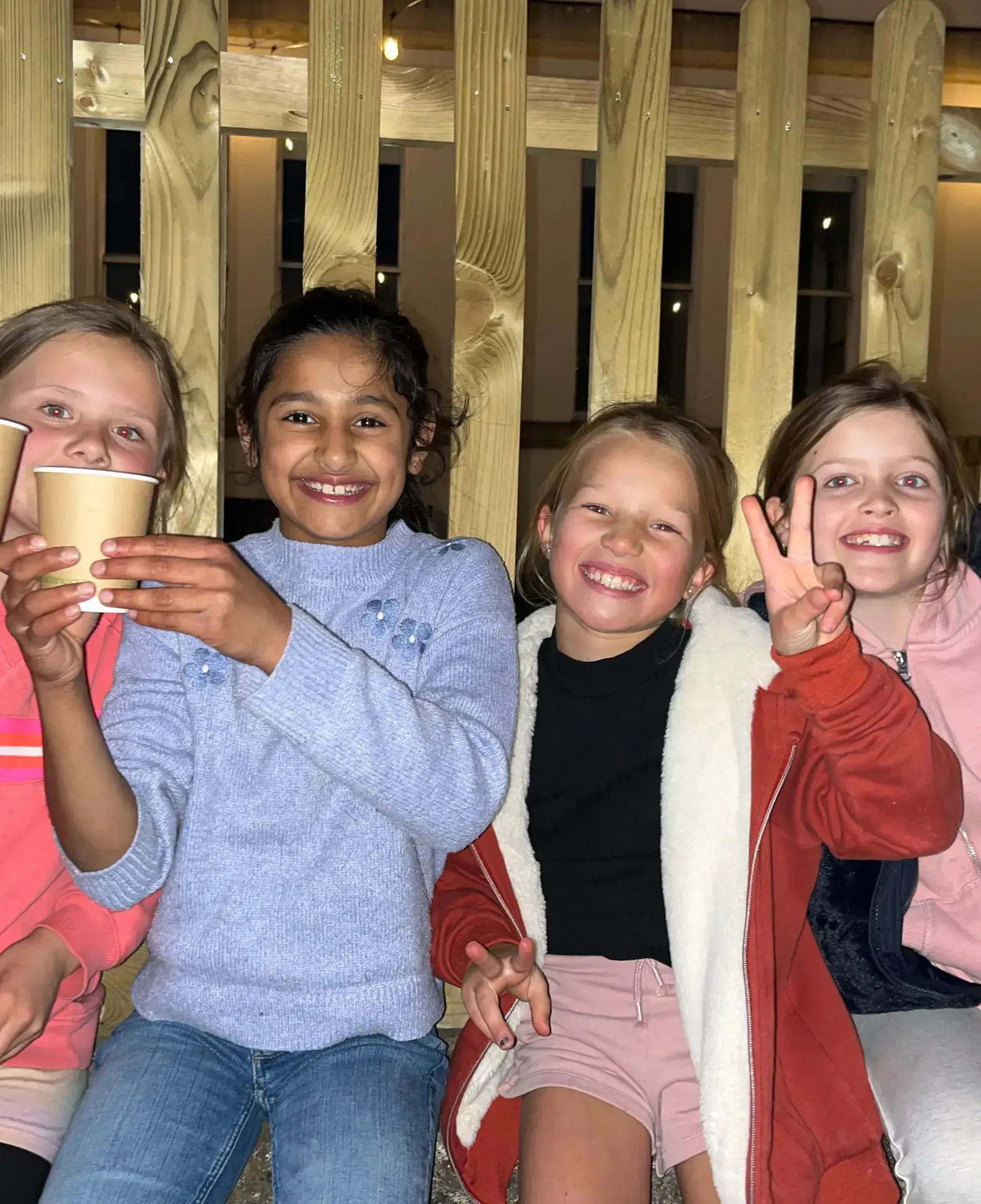 Girls having fun at sleepover