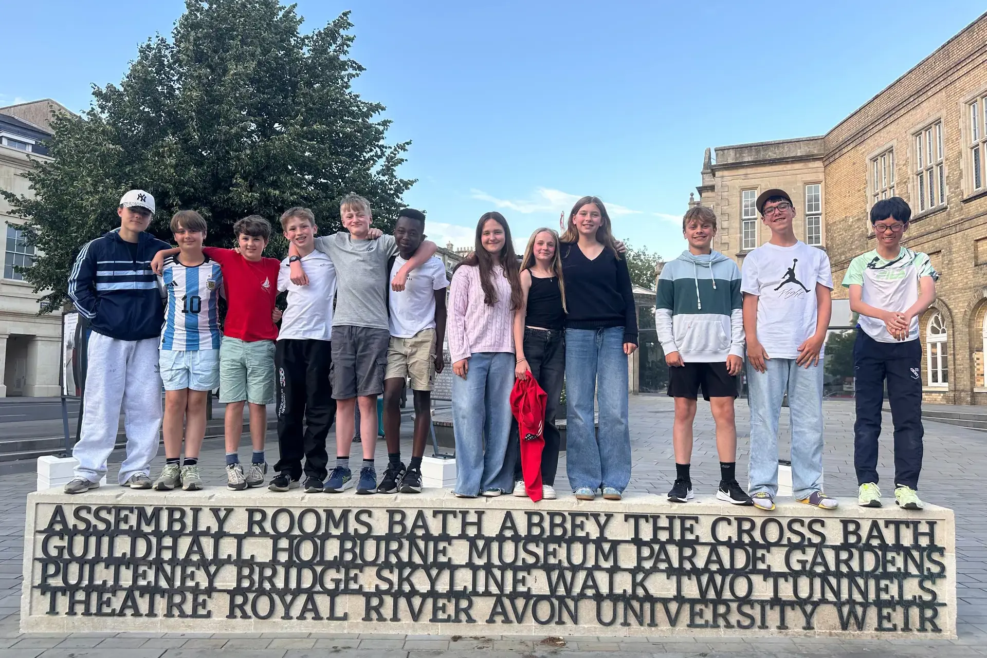 group of boarders on trip to Bath