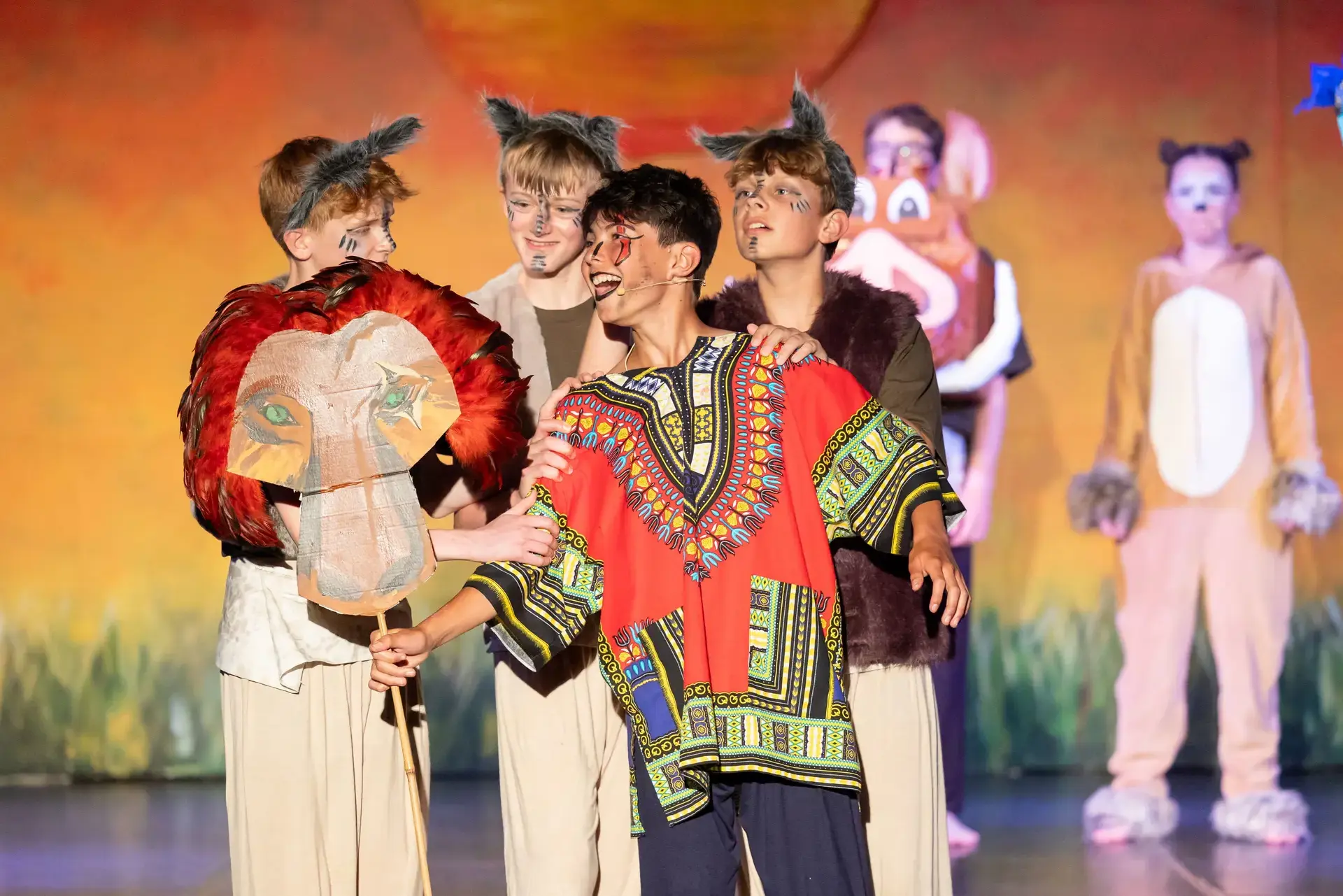 boys performing the Lion King