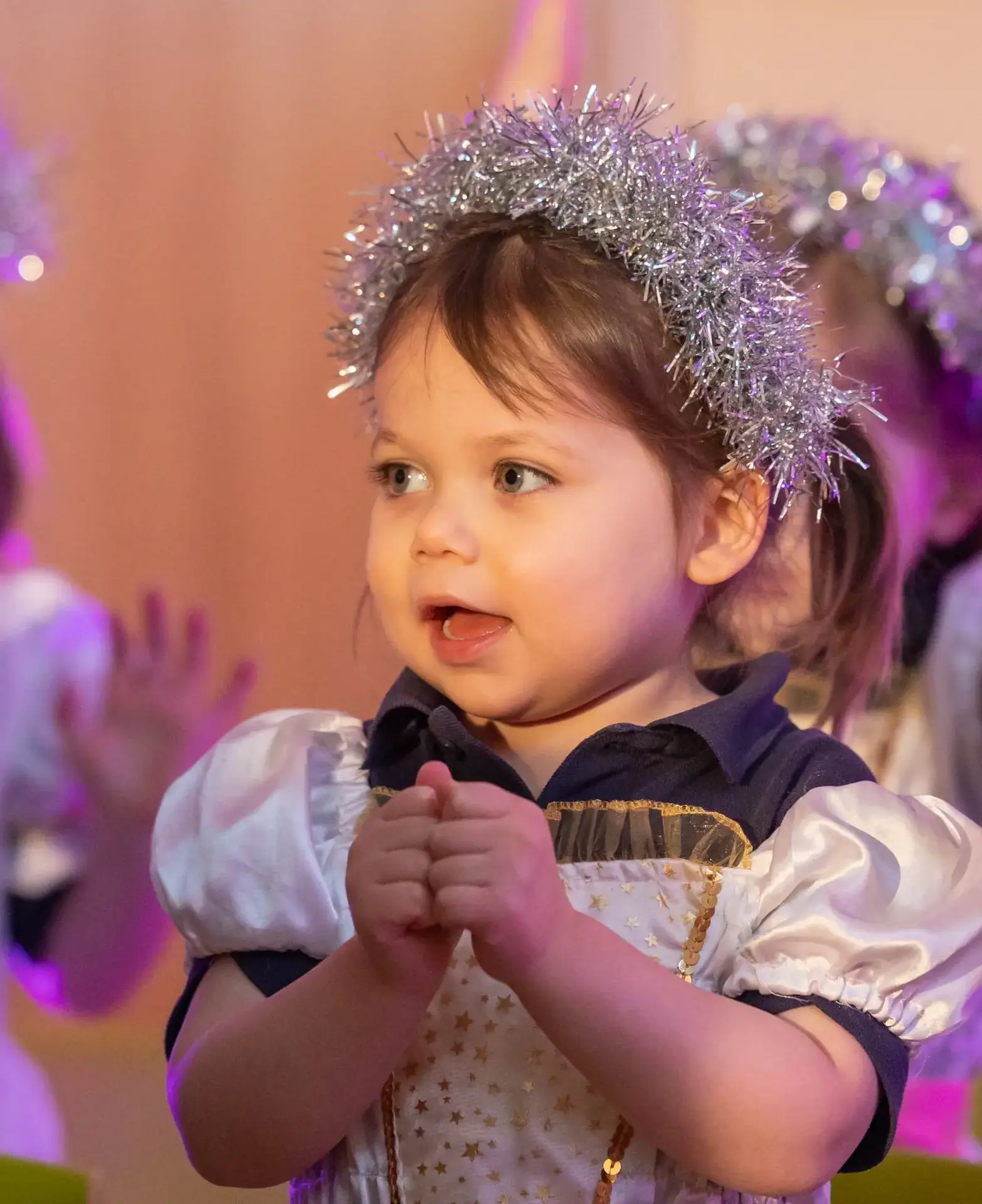 Nursery child dressed as an angel