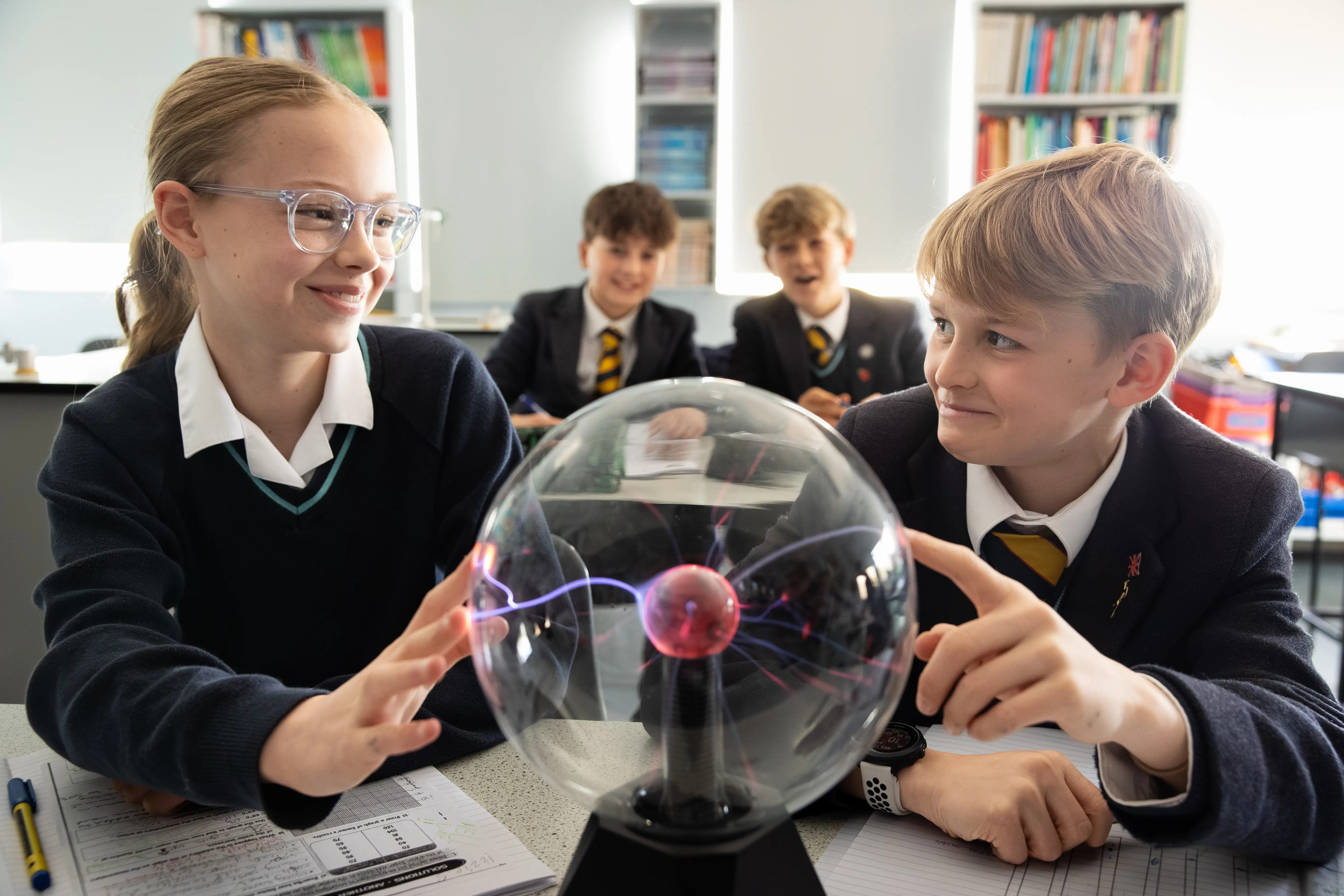 pupils in science class