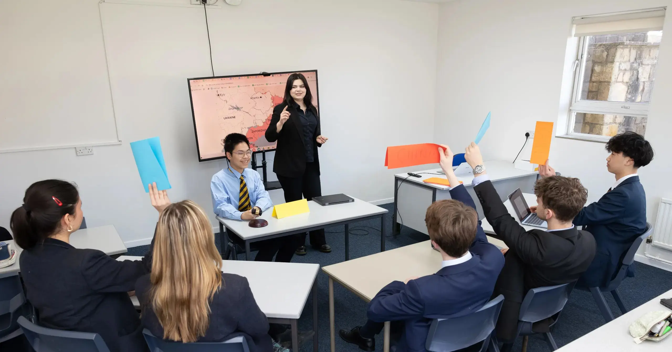 Monkton School teacher leading a lesson in the senior school.