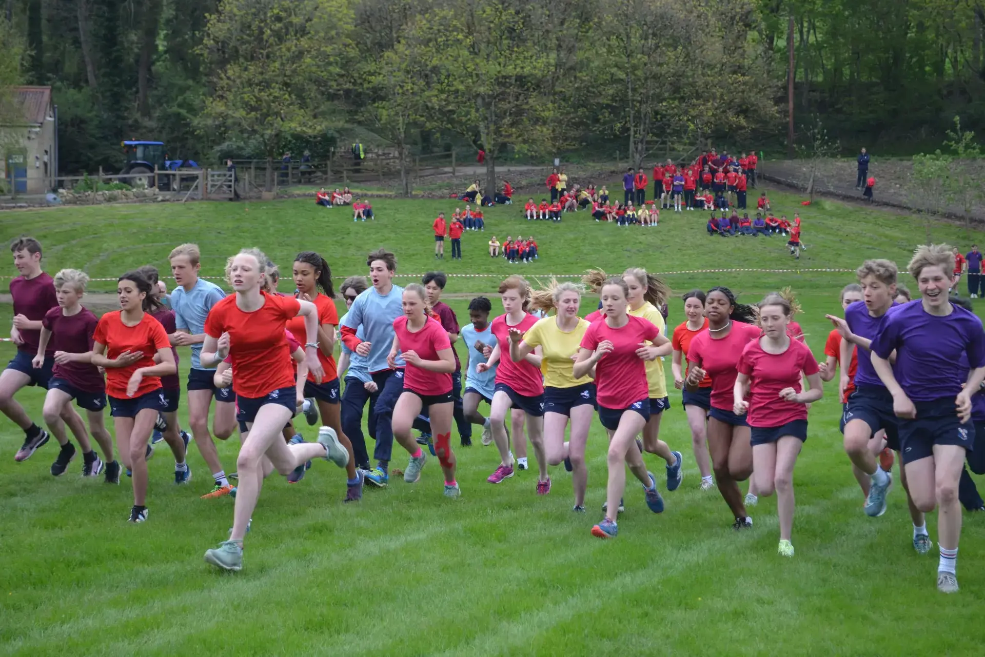 pupils running cross country competition