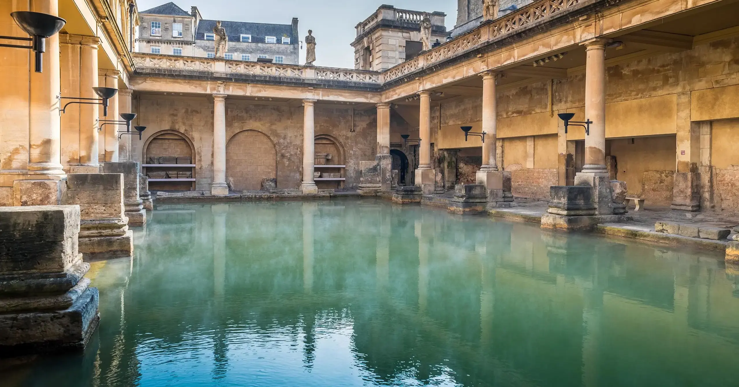 Shot of the inside of the roman baths