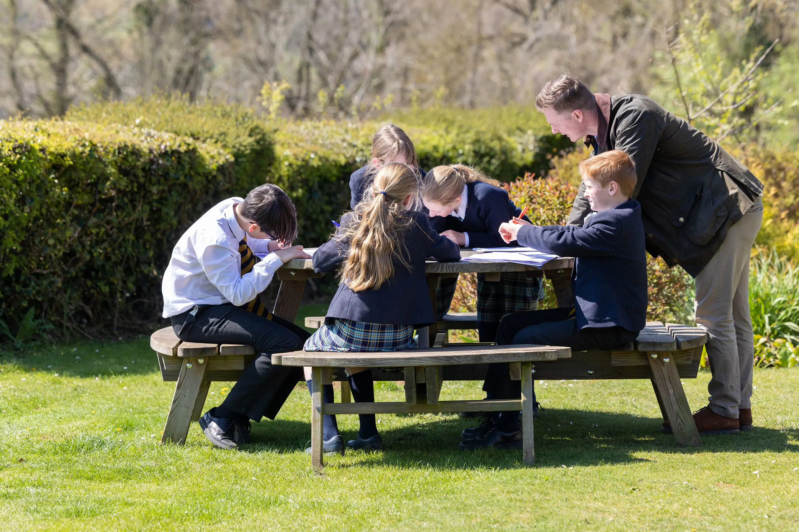student at a picnic