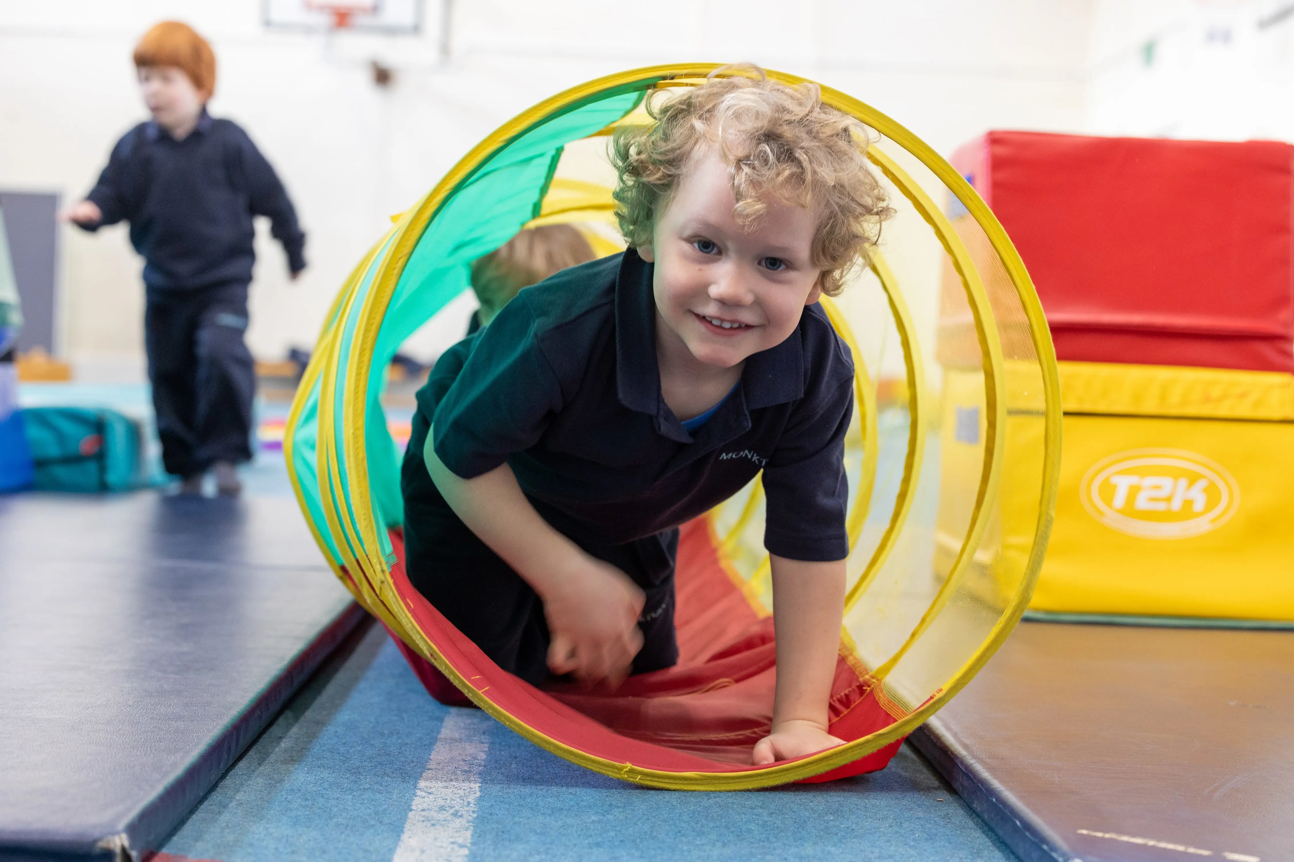 Young kid playing at school